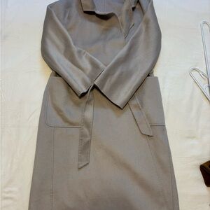 Dove Gray Belted Wool Coat